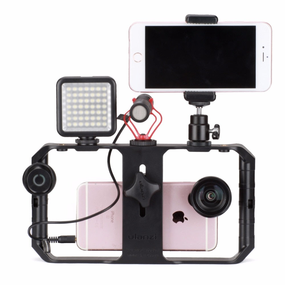 RoyaleGlow Smartphone Video Rig Stabilizer With Light