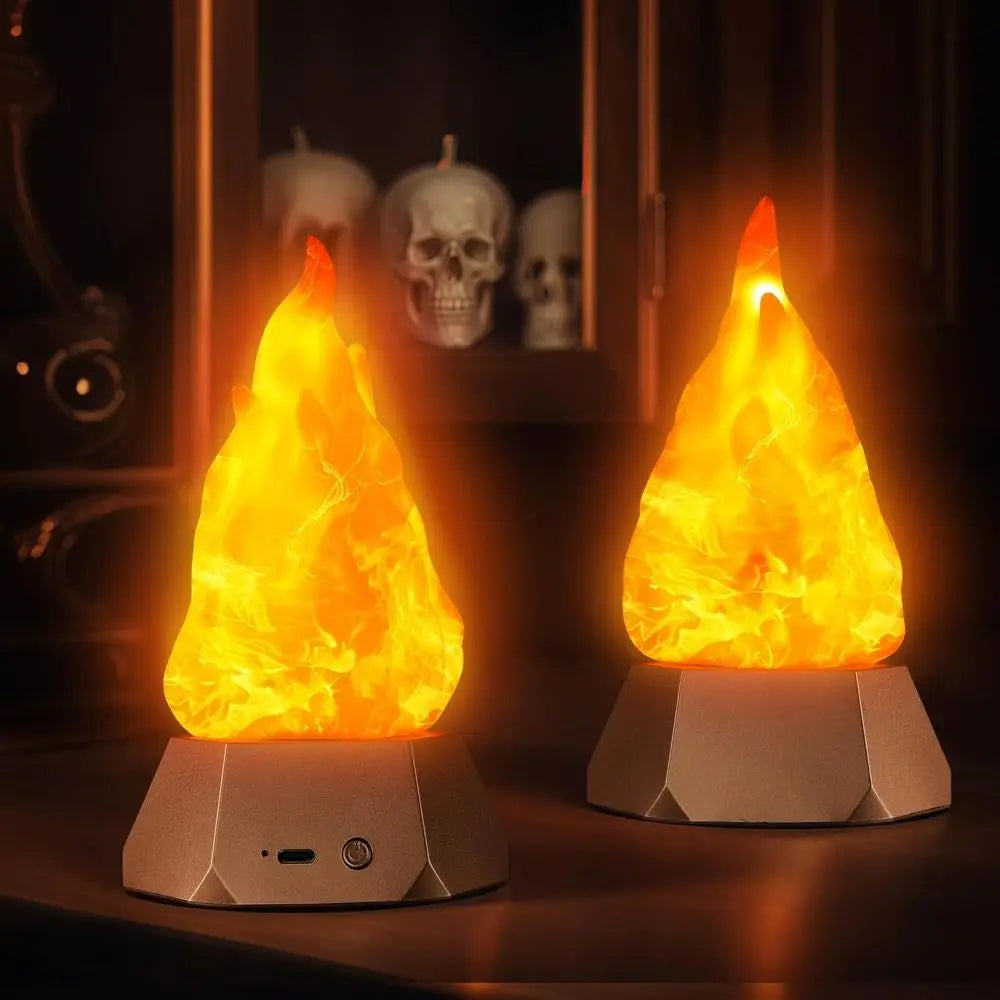 USB Rechargeable Flickering Flame Lamp 35H Runtime 3 Modes Realistic Flame Effect Light Energy Saving Rechargeable Battery 0