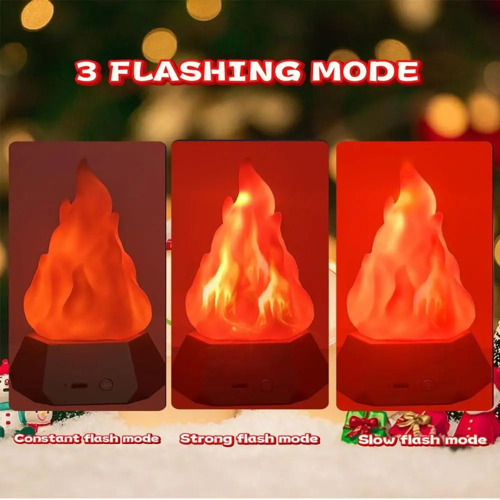USB Rechargeable Flickering Flame Lamp 35H Runtime 3 Modes Realistic Flame Effect Light Energy Saving Rechargeable Battery 2