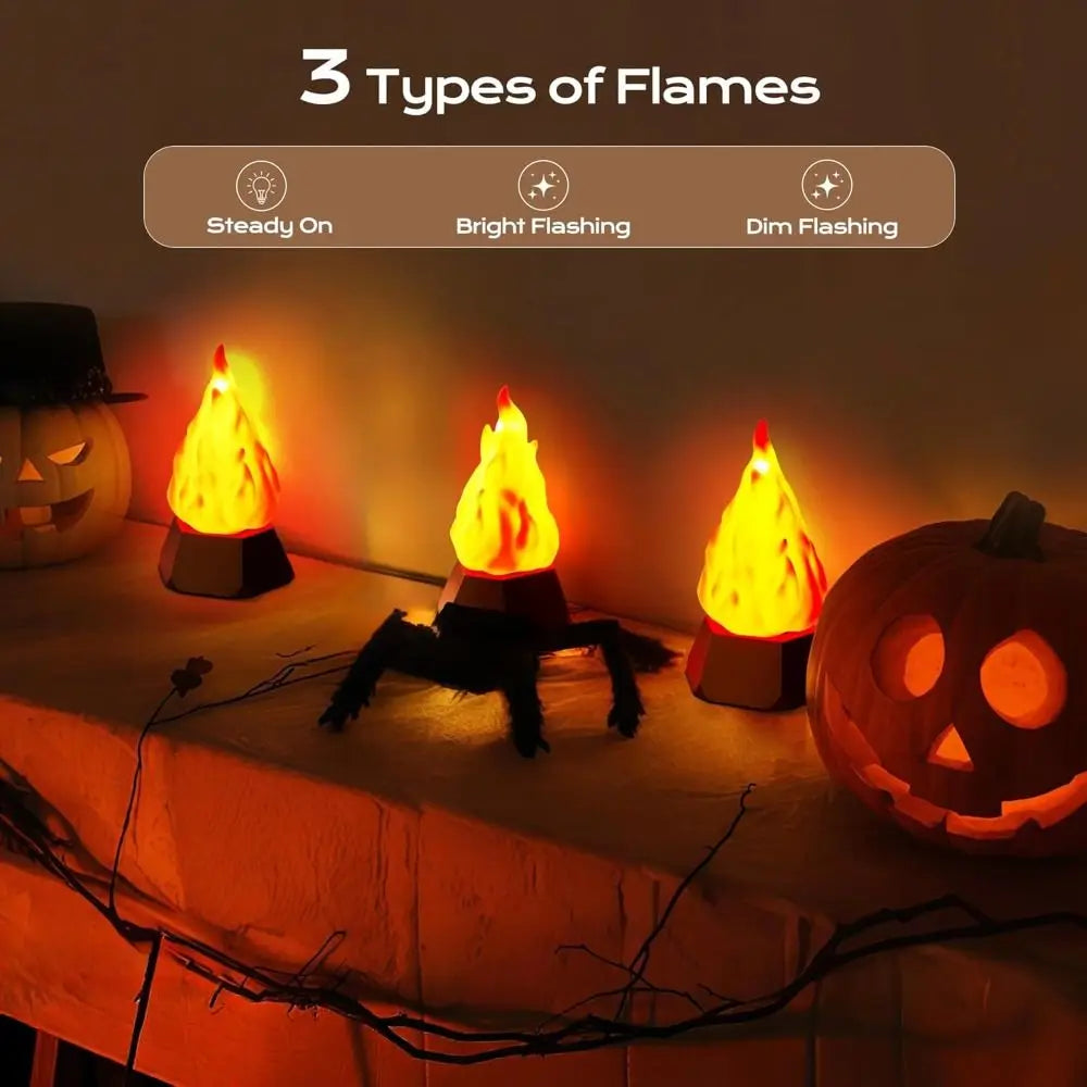 USB Rechargeable Flickering Flame Lamp 35H Runtime 3 Modes Realistic Flame Effect Light Energy Saving Rechargeable Battery 5