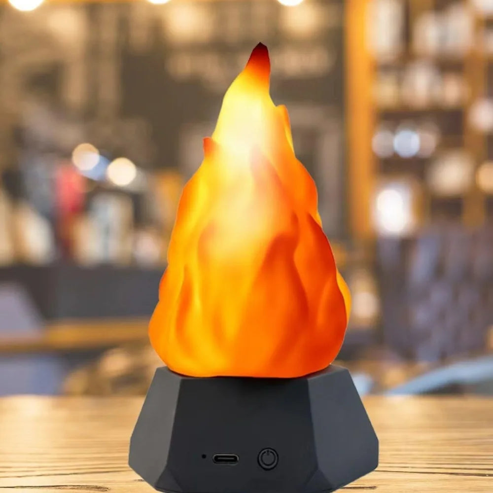USB Rechargeable Flickering Flame Lamp 35H Runtime 3 Modes Realistic Flame Effect Light Energy Saving Rechargeable Battery 6