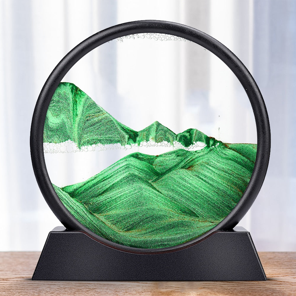 Royaleva Moving Sand Art Sculpture - LED Soothing Desktop Decor - Earth / 7 inch