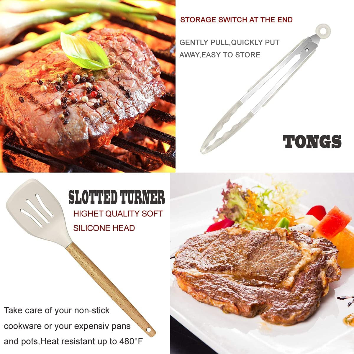 Ultimate Kitchen Utensils Set- 35 Pcs Cooking Utensils & Kitchen Gadgets Tools Set for Nonstick Cookware 2