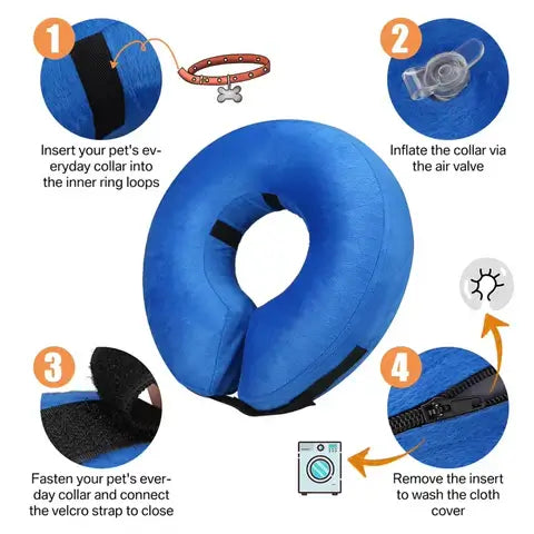 Royallure Inflatable Dog Recovery Collar – Soft Donut Design, Comfortable & Flexible