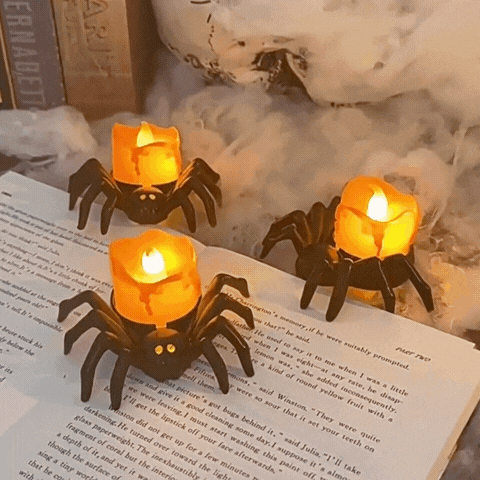 Lumora Halloween LED Candle Light Spider Pumpkin Lamp Haunted House Party Decor