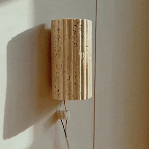 Royallure Natural Stone Wall Lamp – LED Warm Glow, Unique Stone Texture, Easy Mounting