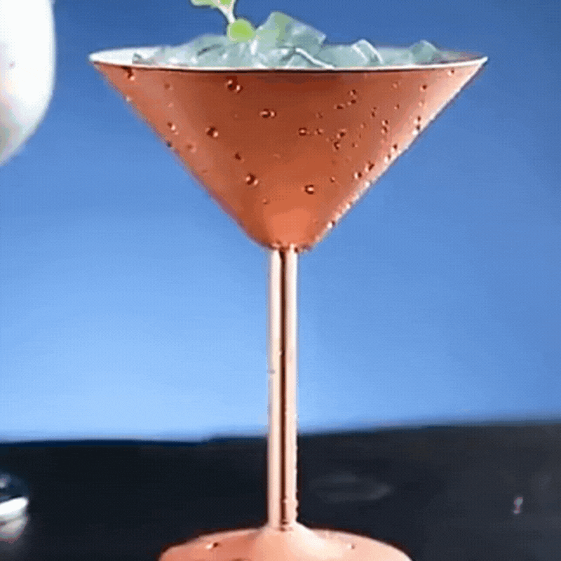 Royallure Insulated Stainless Steel Martini Glasses – Shatterproof Drinkware in Gold, Rose Gold, Silver, 240ml Capacity