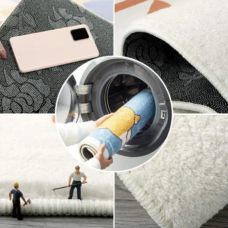 VIAKMA Halloween Round Spider Web Carpet Bathroom Toilet Anti-Slip Absorbent Floor Mat Bedroom Bedside Blanket Home Decoration 4