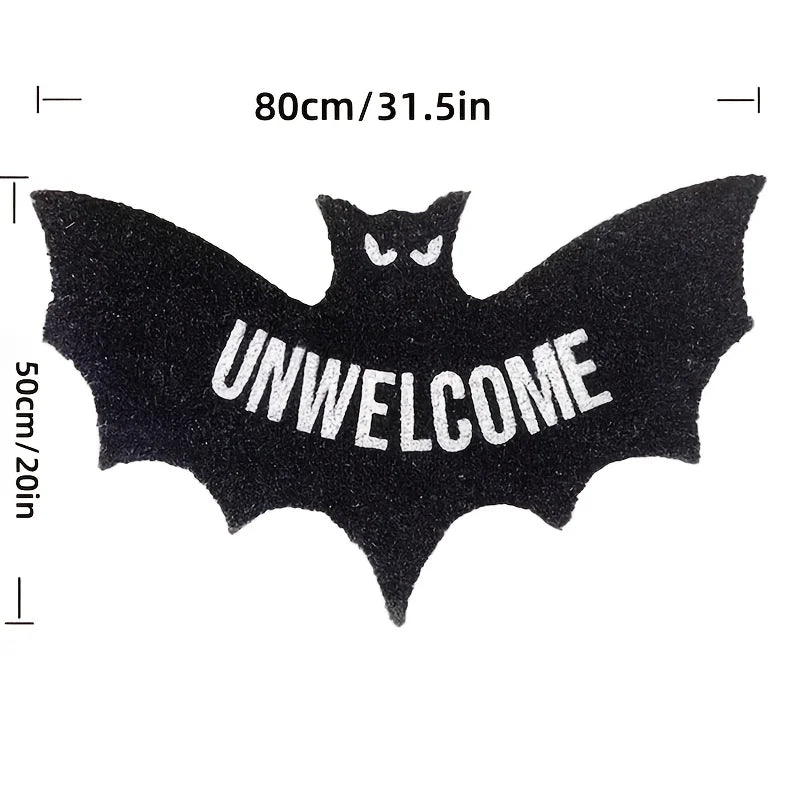 VIKAMA Halloween Shape Decorative Carpet Black Bat Doormat Gothic Entrance Mat Washable Stain-Resistant Carpet Outdoor Carpet 4