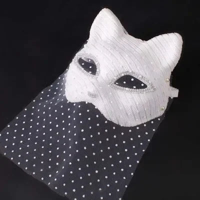 Venice Carnival Cat Mask Black Masquerade Graduation Party Accessories Women Elegant Halloween Cosplay Masks 16