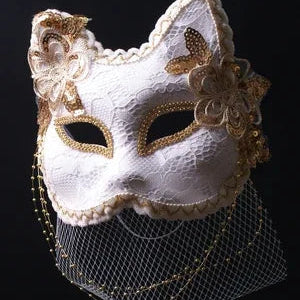 Venice Carnival Cat Mask Black Masquerade Graduation Party Accessories Women Elegant Halloween Cosplay Masks 4