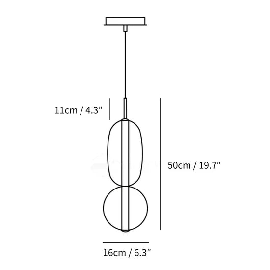 LuxRoyale Modern Glass LED Pendant Light Unique Design Hanging Lamp