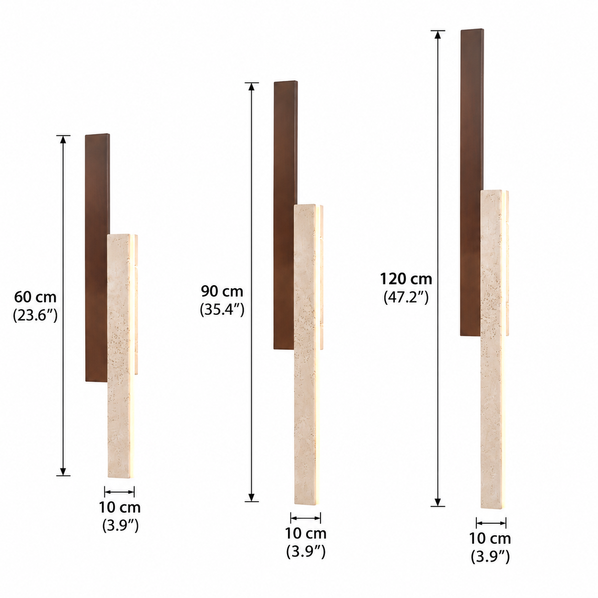 RoyaleGlow Modern Travertine and Wood Wall Sconce Light for Living Room, Stairway & Bedroom
