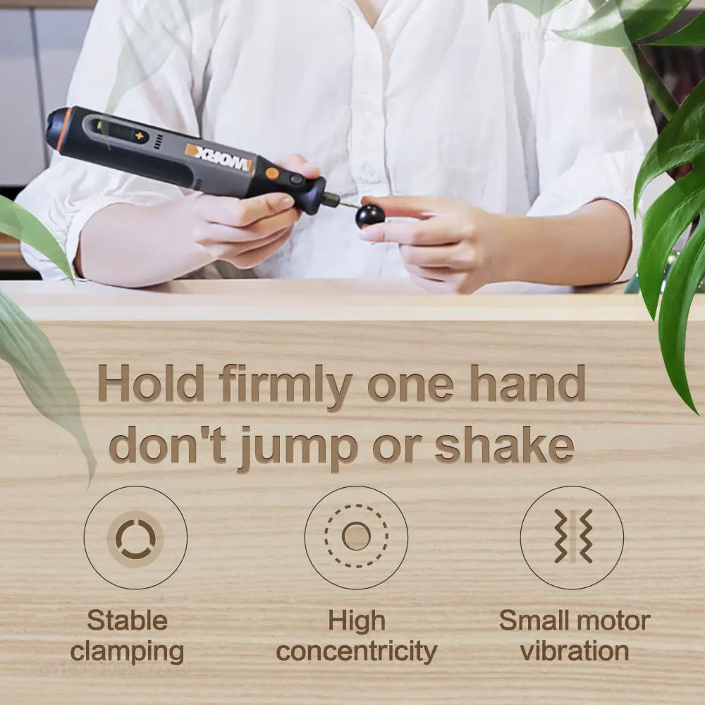 Worx 8V Rotary Tool WX106 Cordless Mini Drill Engraving Grinding Polishing Machine USB Charger Variable Speed Power Tools Set 4