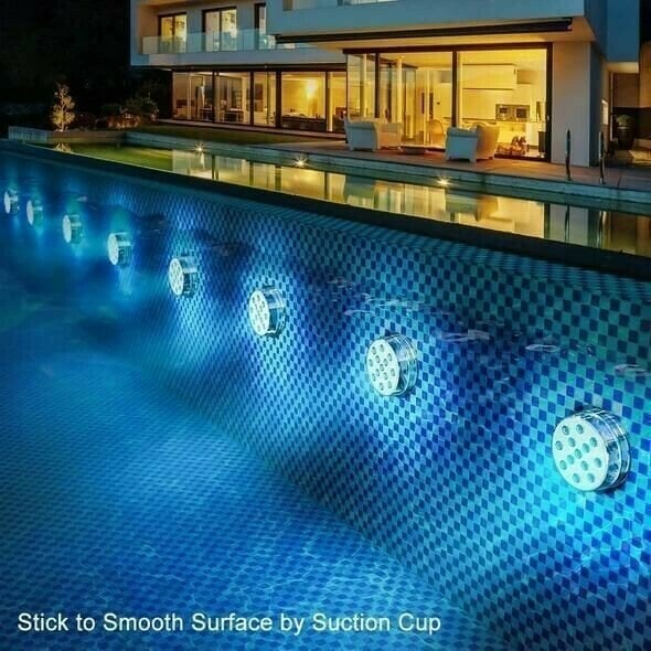 RoyaleGlow Submersible LED Pool Lights 10 Lamps Set