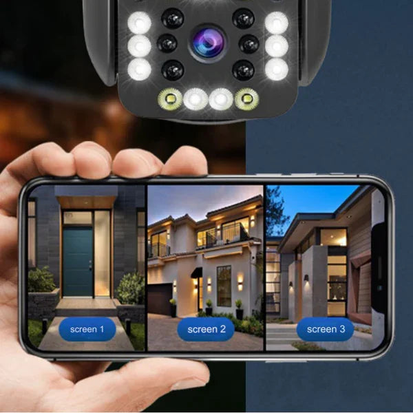Royaleva Dual Lens Outdoor Waterproof Wireless Wifi HD Triple Security Camera