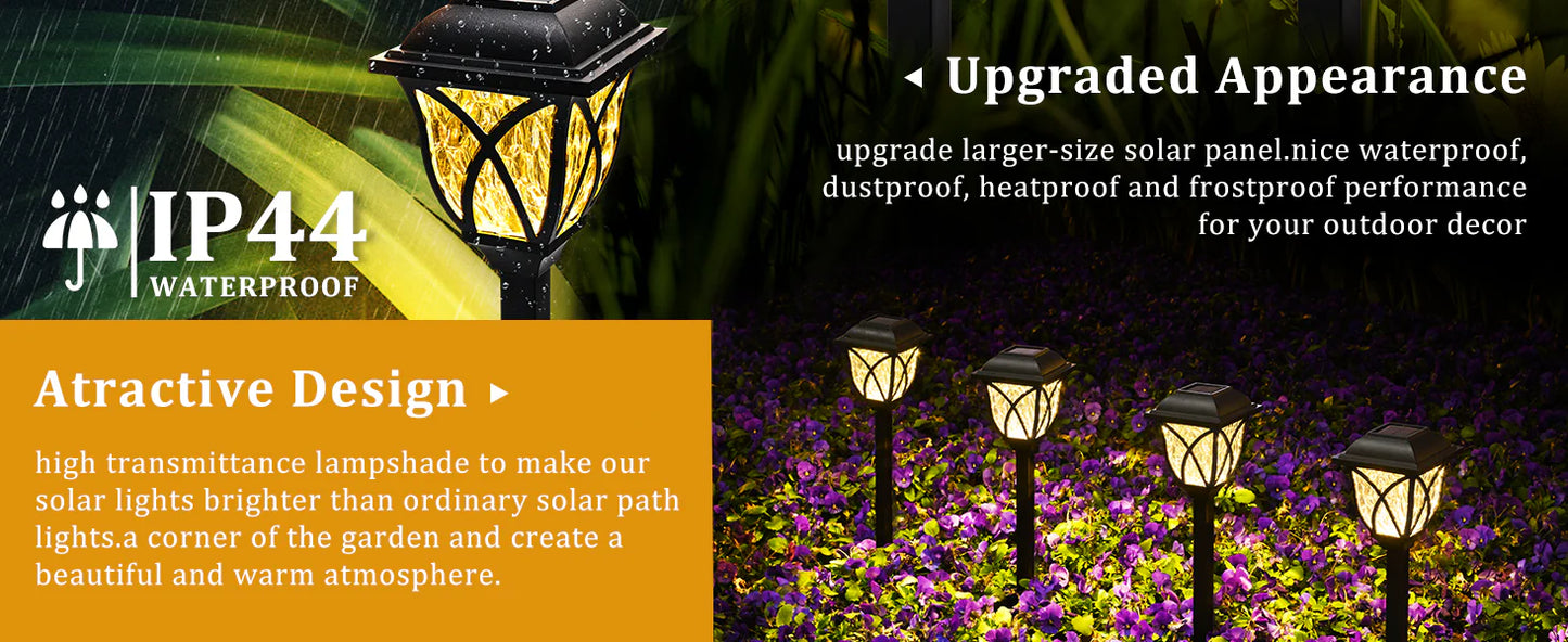 Luxora 6 Pack Led Solar Pathway Garden Lights Outdoor