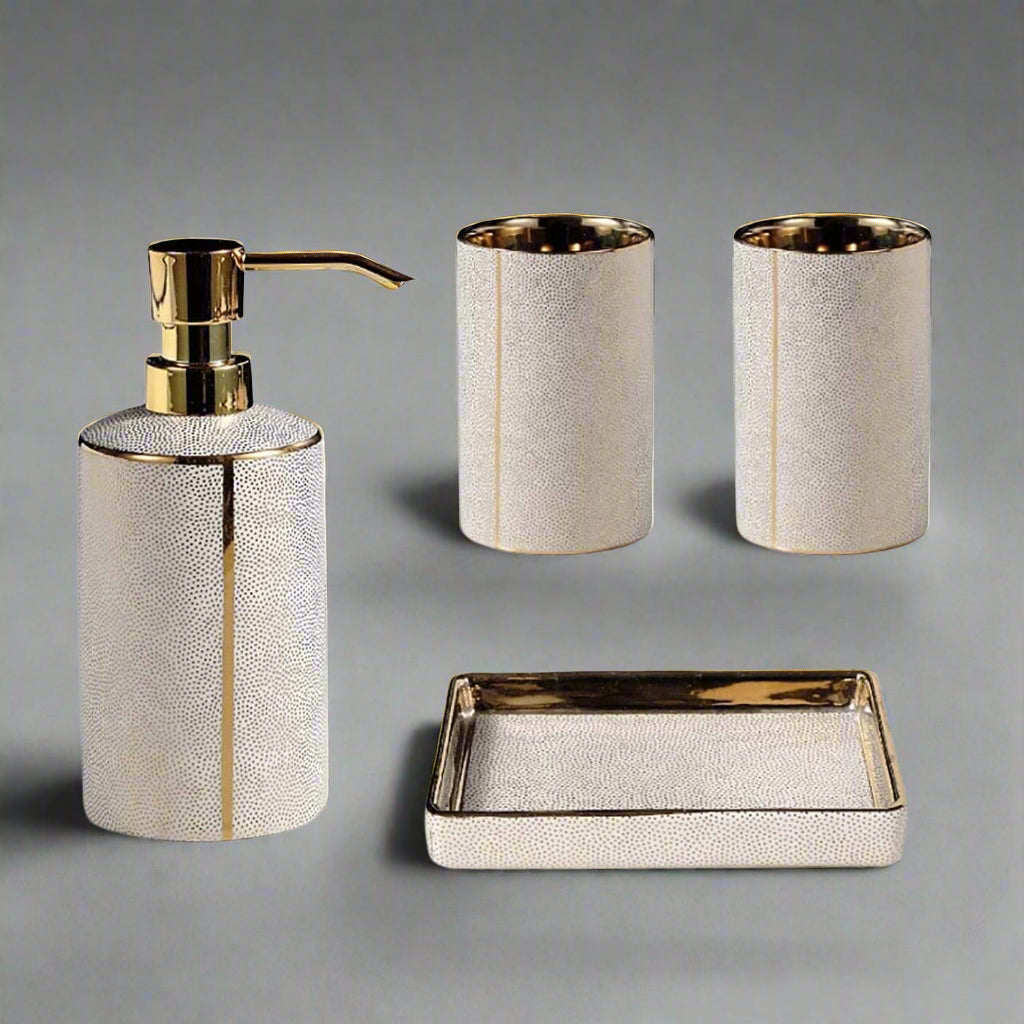 RoyaleGlow Armani Bathroom Accessories Set Elegant 4pcs