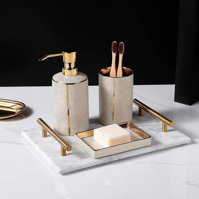 RoyaleGlow Armani Bathroom Accessories Set Elegant 4pcs