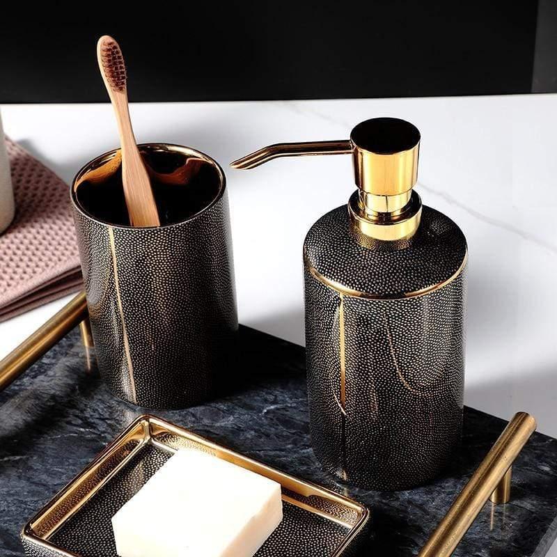 RoyaleGlow Armani Bathroom Accessories Set Elegant 4pcs