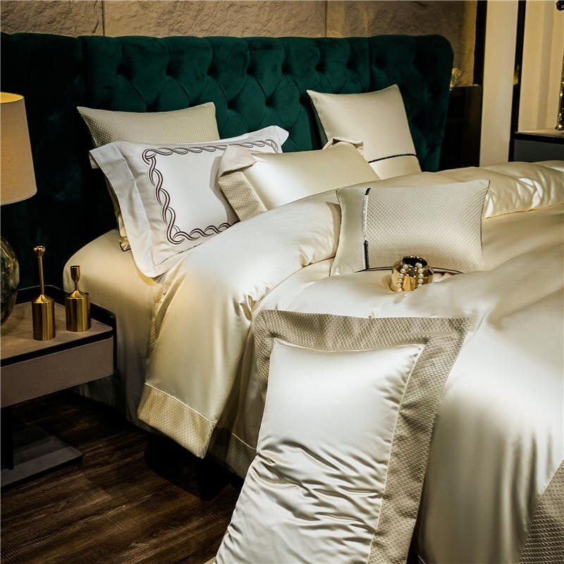 RoyaleGlow Artisan Luxury Duvet Cover Set Egyptian Cotton 1200 TC