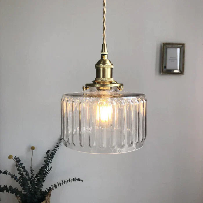 RoyaleGlow Stunning Cylinder Glass Pendant Light – Elegant Modern Illumination - Green / A- 6.9 in (17.5 cm) x 7.48 in (19 cm) / Single Head
