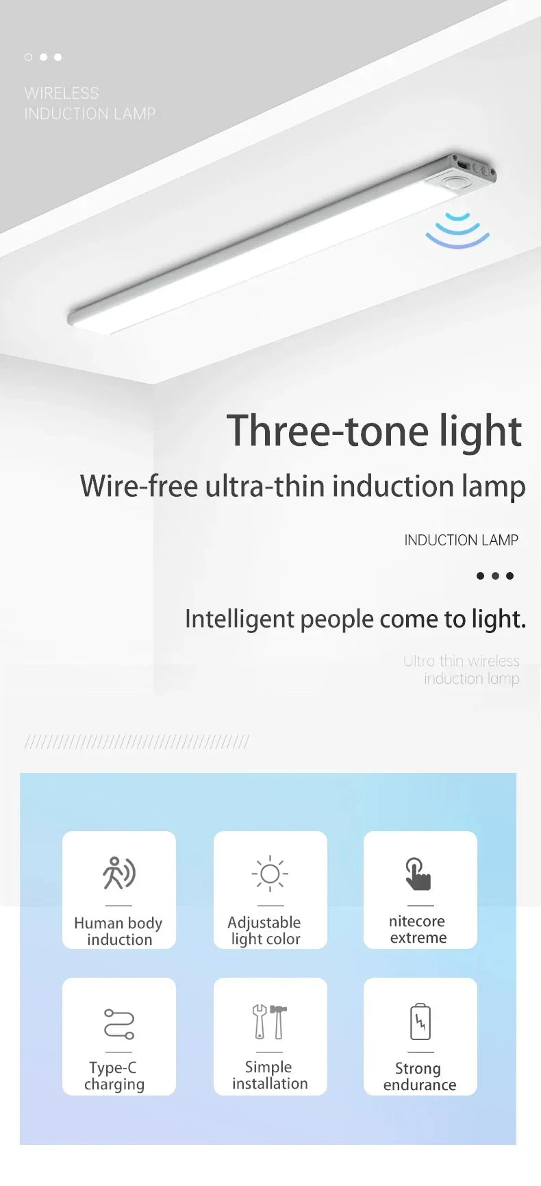 RoyaleGlow Motion Sensor Closet Cabinet Light - Slim Design