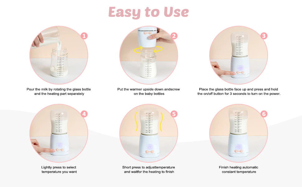 Luxora Baby Portable Bottle Warmer for On-the-Go Feeding