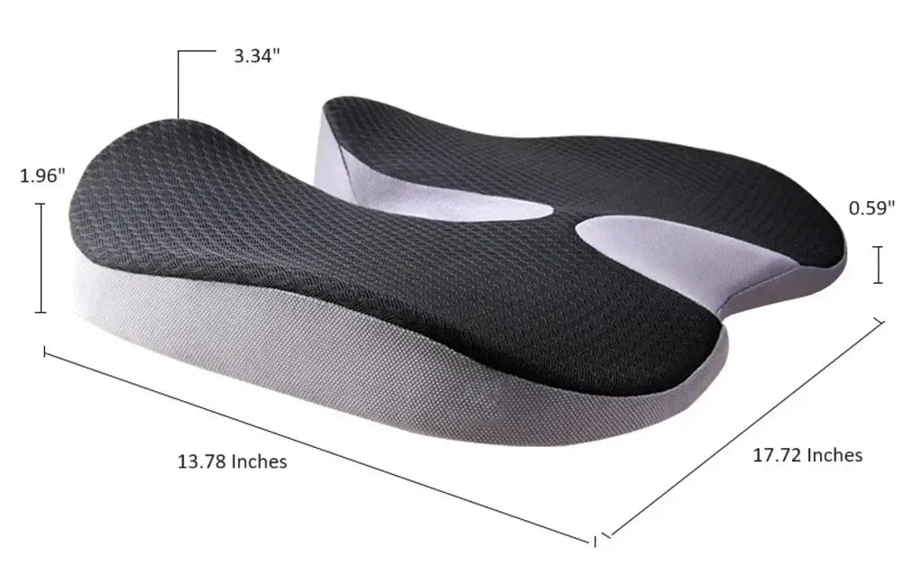 Royallure Ergonomic Memory Foam Car Seat Cushion with Tailbone Cutout, Non-Slip Base