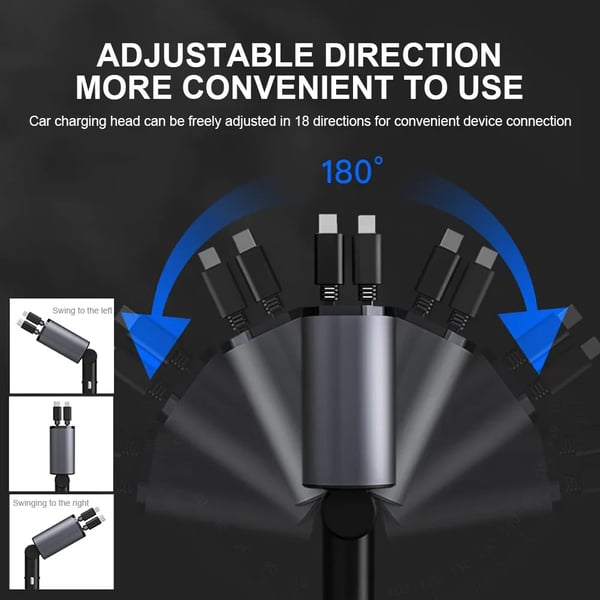 Royaleva Dual Port Charger Car Adapter with Type-C Cable