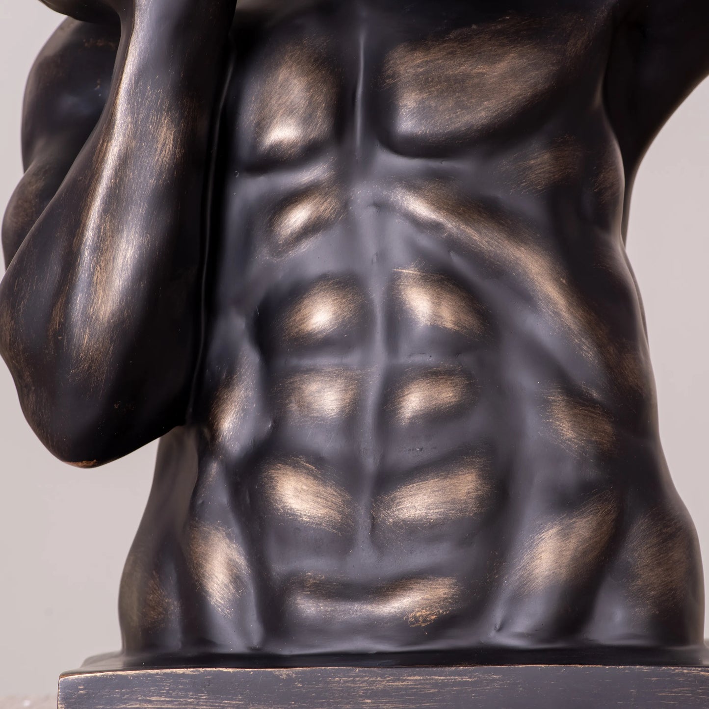 RoyaleGlow Bronze Atlas Sculpture with Silver Orb - Modern Abstract Human Figurine