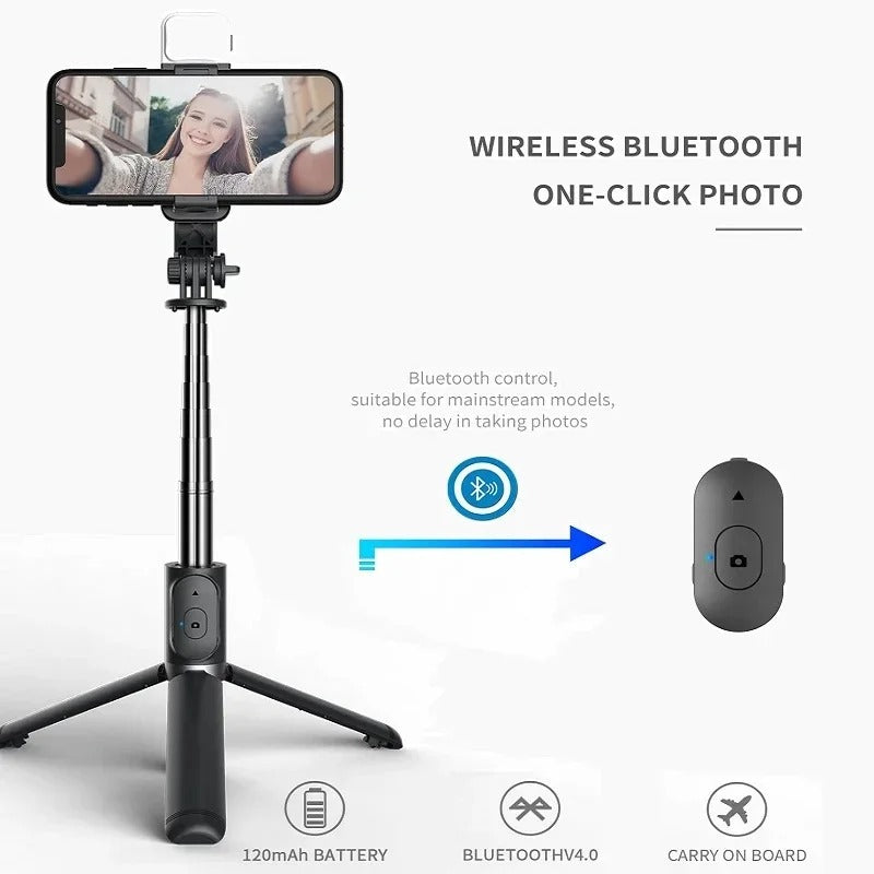 Royaleva Selfie Stick And Tripod With LED Light 1045mm