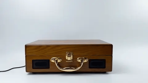 RoyaleGlow Vintage Suitcase-Style Vinyl Turntable Record Player