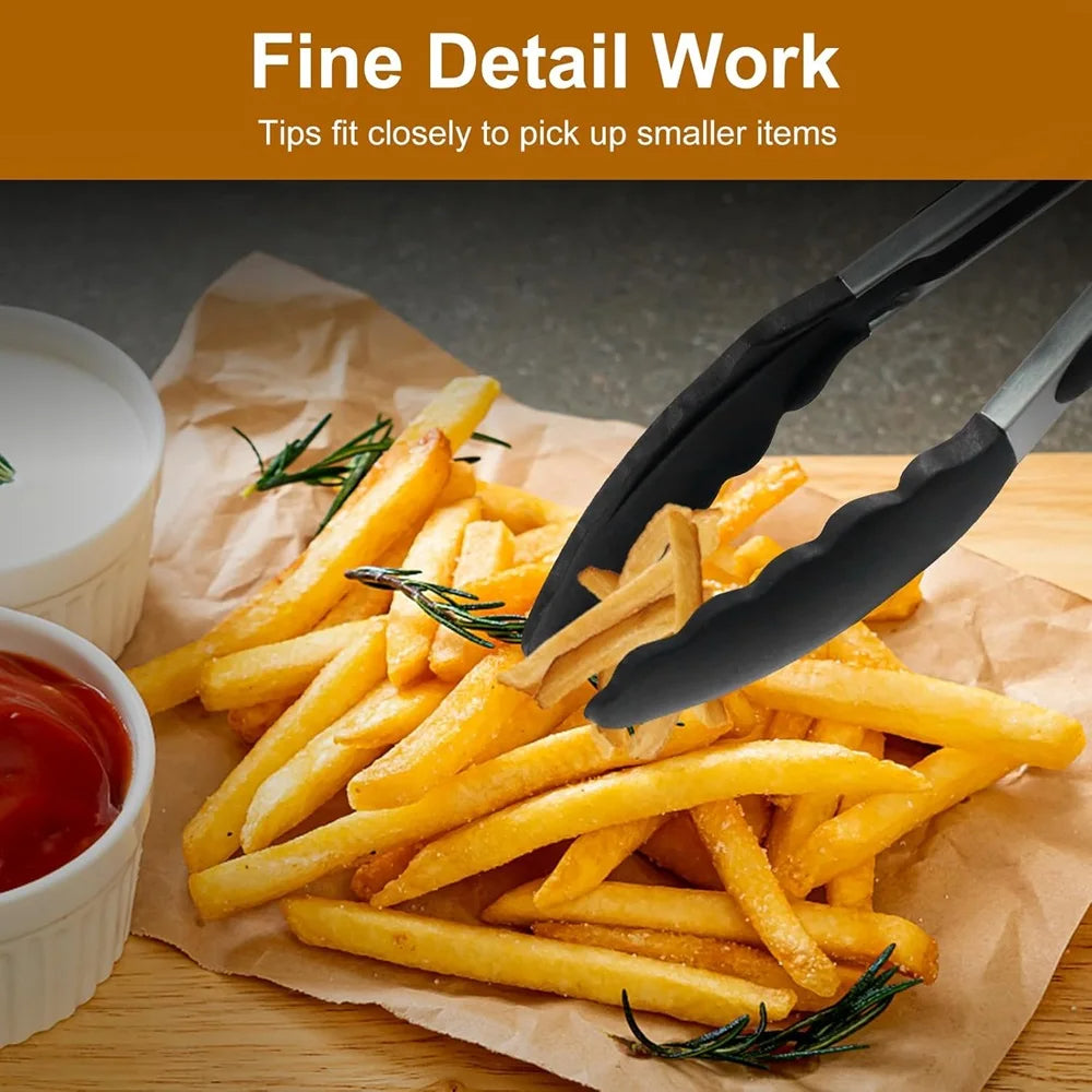 Royaleva Silicone Kitchen Tongs (3-Piece Set) - Heat-Resistant and Durable