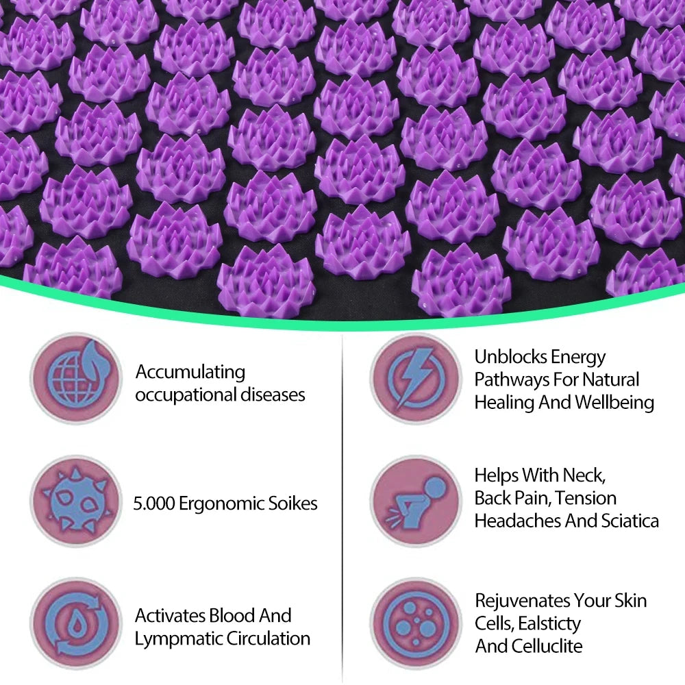 Royaleva Acupressure Yoga Mat with Supportive Pillow