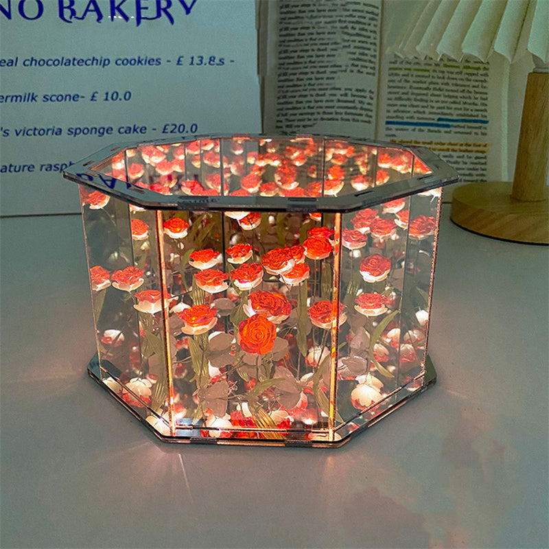 Royallure Tulip Mirror Night Light Lamp - 7 Color Options - Red Rose