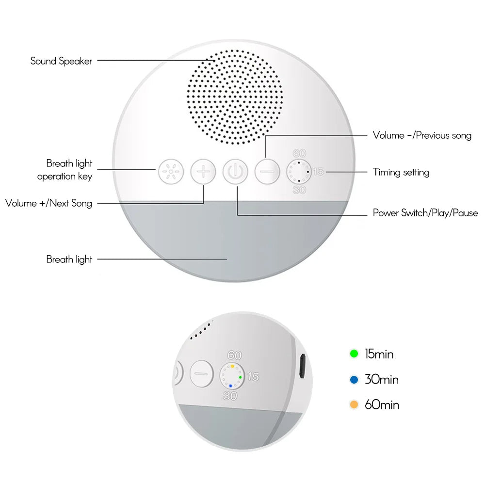 Royaleva Baby White Noise Machine with Night Light