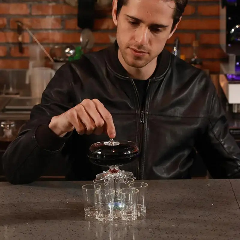 Royaleva 6 Shot Glass Drink Dispenser for Parties