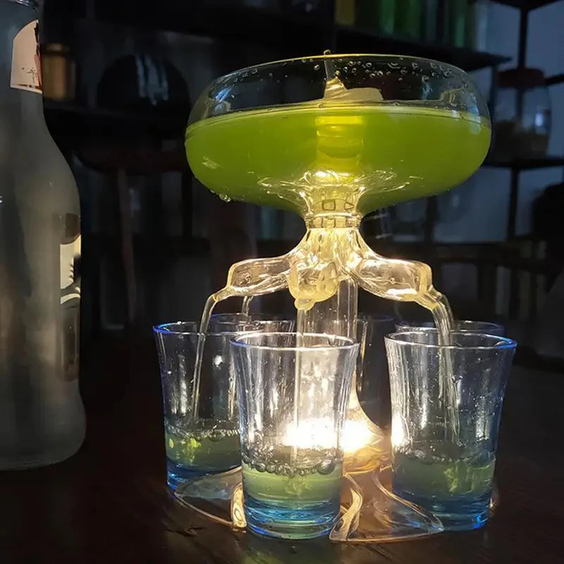 Royaleva 6 Shot Glass Drink Dispenser for Parties