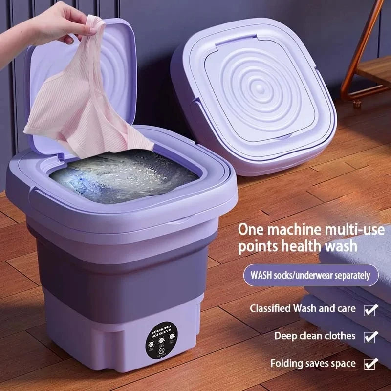 Royaleva Foldable Portable Washing Machine with Spin Dryer Mini Clothes Washer