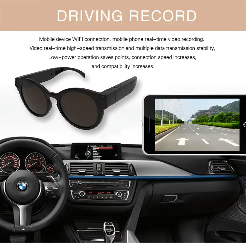 Royaleva Bicycling Glasses WiFi Mini Camera HD 1080P DVR Video Audio Recorder