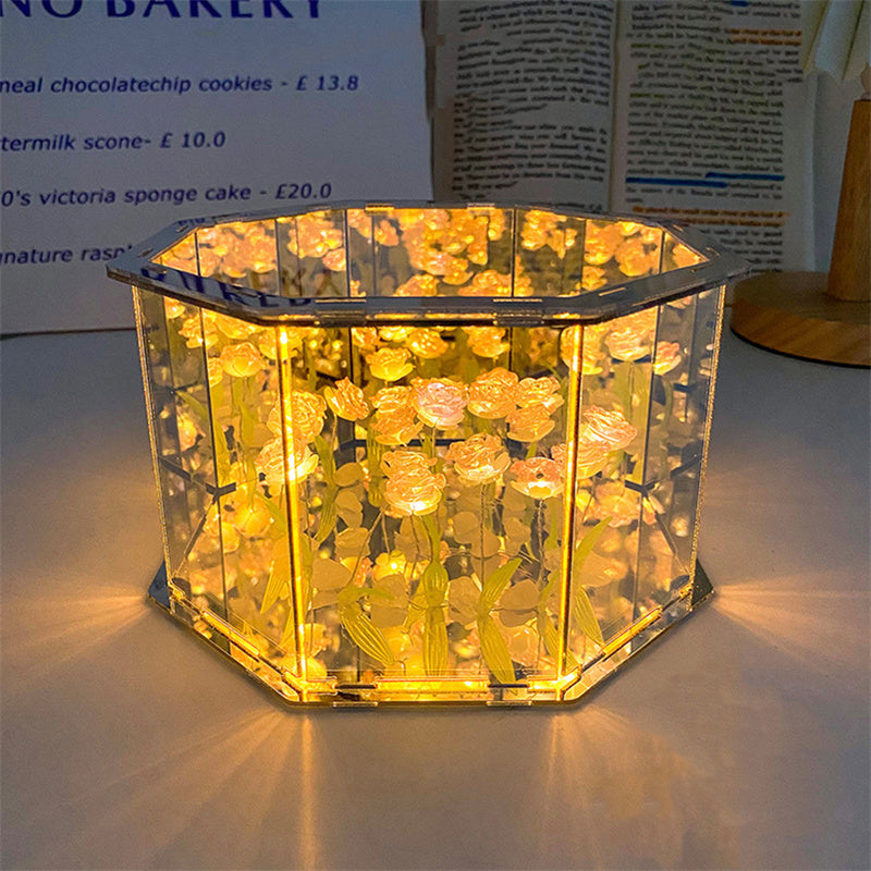 Royallure Tulip Mirror Night Light Lamp - 7 Color Options - Yellow Rose