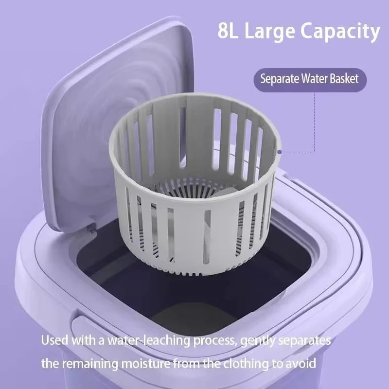 Royaleva Foldable Portable Washing Machine with Spin Dryer Mini Clothes Washer