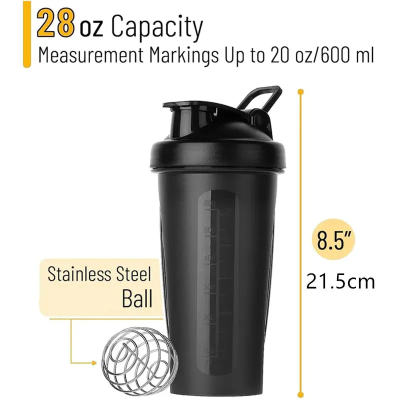 Luxora 600ml Leak-Proof Protein Shaker Bottle with Mixing Ball