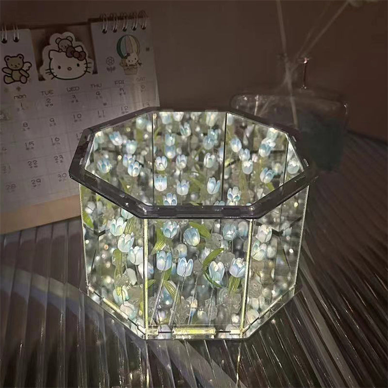 Royallure Tulip Mirror Night Light Lamp - 7 Color Options - Blue Tulip