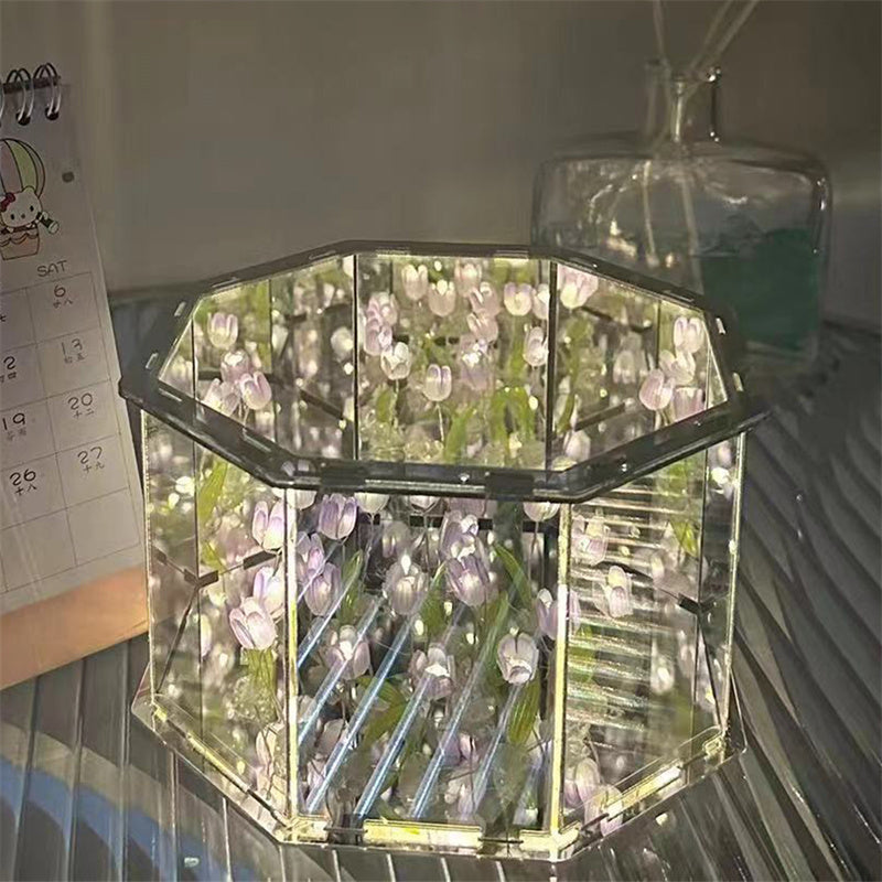 Royallure Tulip Mirror Night Light Lamp - 7 Color Options - Purple Tulip