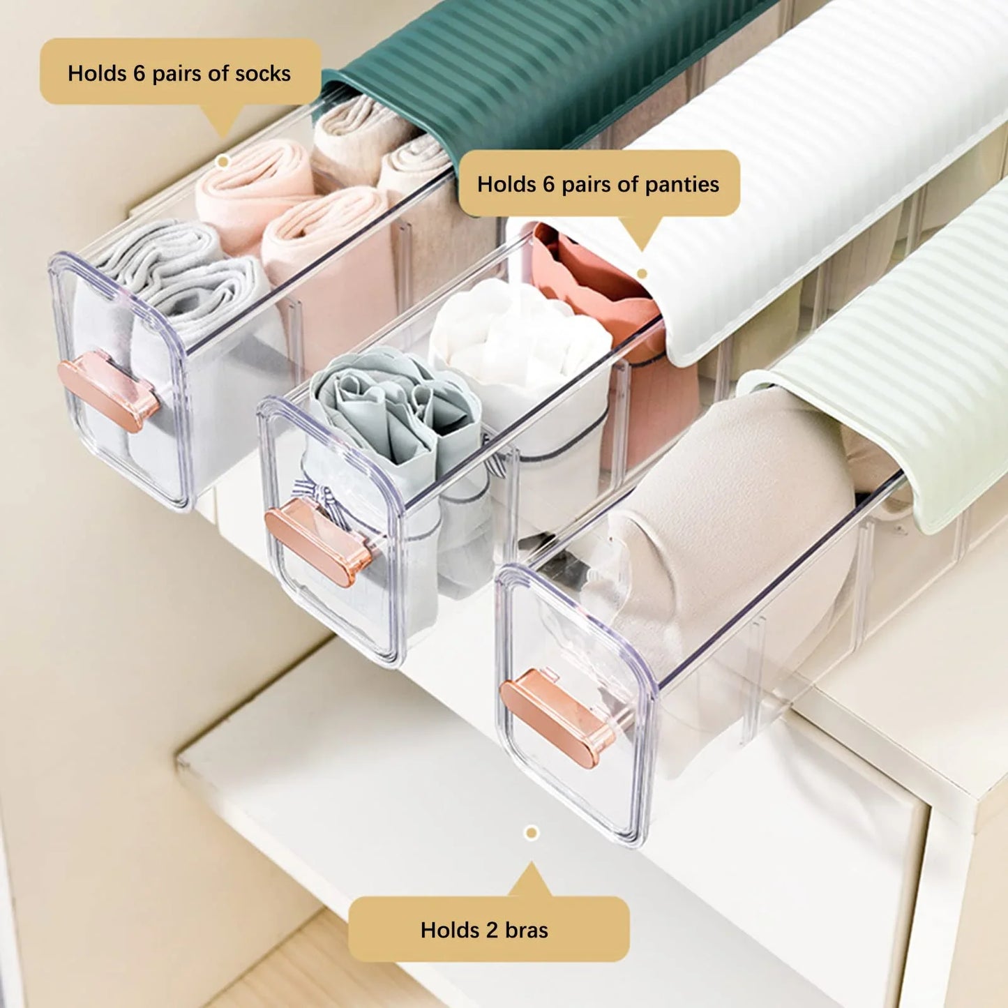 Luxora Wall-Mounted Underwear Storage with Clear Window