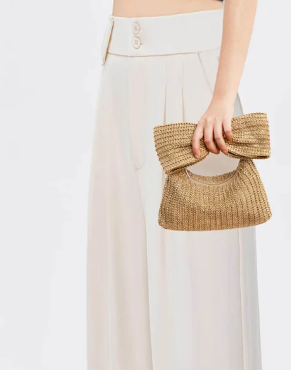 RoyaleGlow Artisan Bow Handle Bag for Chic Style