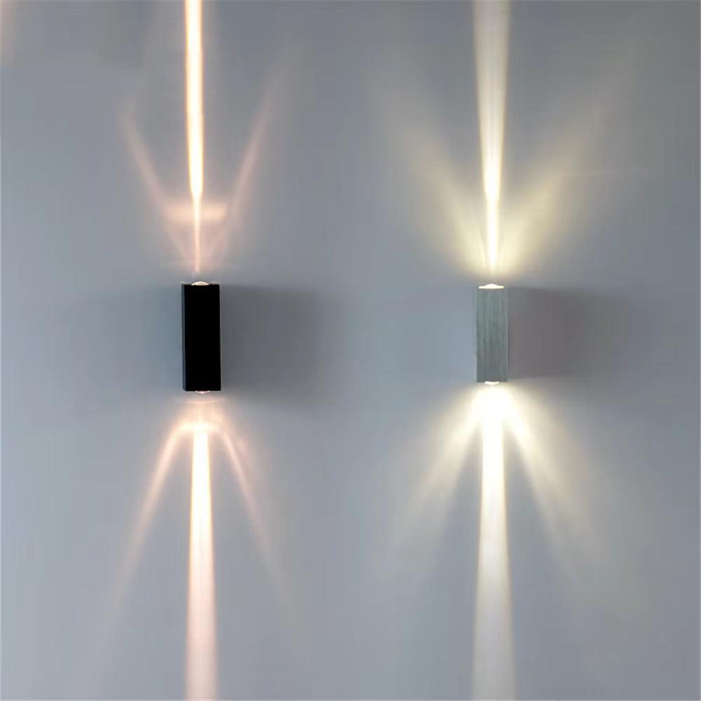 LuxRoyale Outdoor Rectangular COB LED Wall Sconce Light IP65 Aluminum Weatherproof