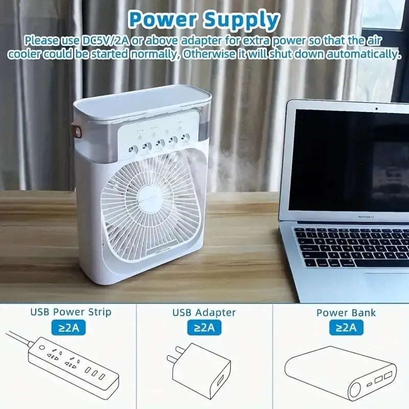 Royaleva Spray Small Fan Five Hole Humidification Mini Fan